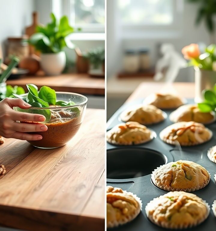 Muffins Veganos de Espinafre e Quinoa: Uma Delícia Saudável