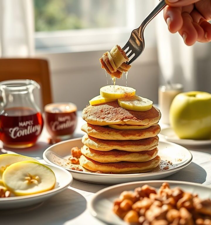 Panquecas Veganas de Maçã Verde e Canela: Uma Delícia Saudável