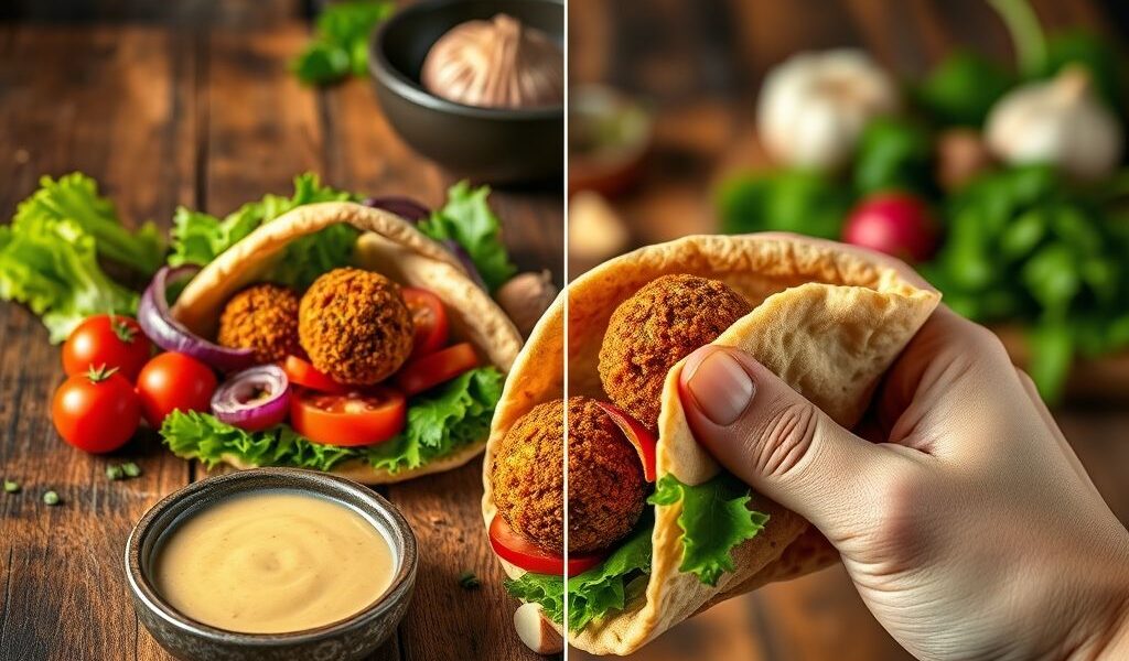 Falafel Vegano no Pão Pita com Molho de Alho: Uma Delícia Saudável e Saborosa