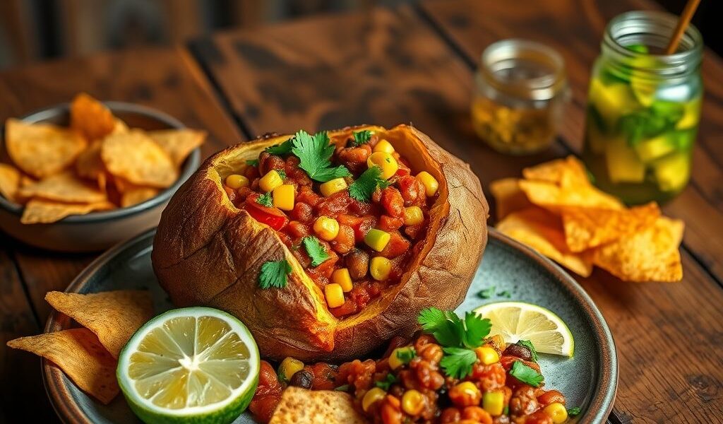 Batata Assada Vegana com Recheio de Chili: Uma Delícia Saudável