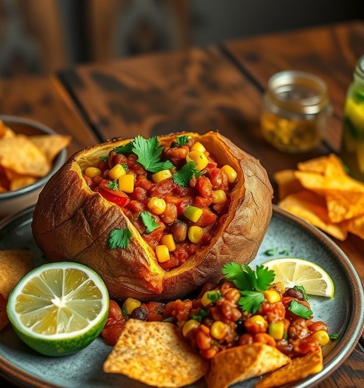 Batata Assada Vegana com Recheio de Chili: Uma Delícia Saudável