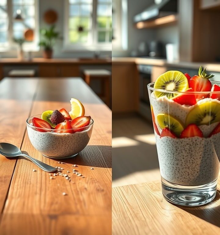 Pudim de Chia Vegano com Kiwi e Morango: Uma Delícia Saudável