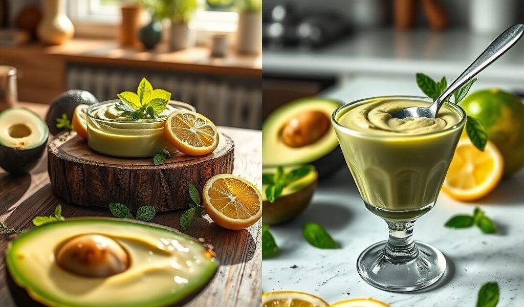 Mousse de Abacate Vegano com Limão e Hortelã: Uma Delícia Refrescante