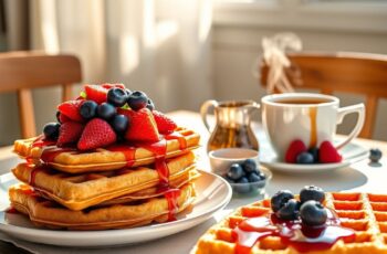 Waffles Veganos de Aveia com Calda de Frutas: Uma Delícia Saudável e Saborosa
