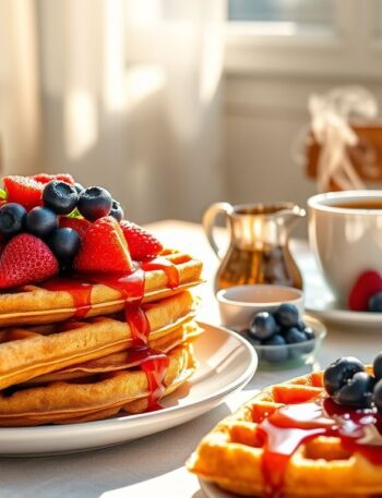 Waffles Veganos de Aveia com Calda de Frutas: Uma Delícia Saudável e Saborosa