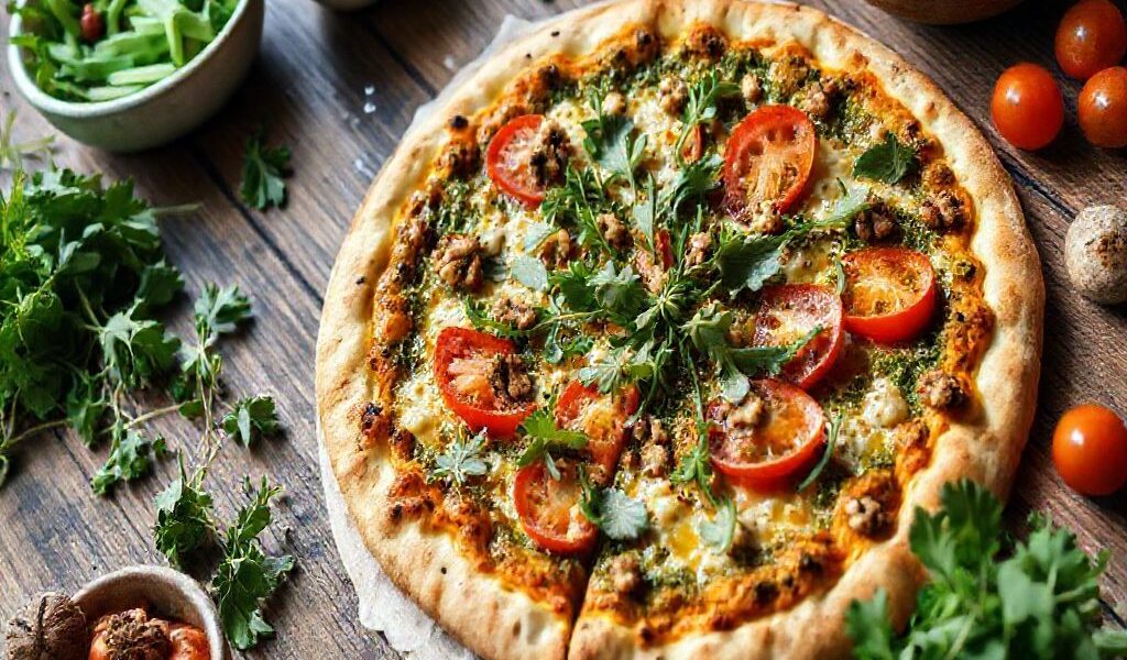 Pizza Vegana de Couve-Flor com Pesto de Rúcula: Uma Delícia Saudável
