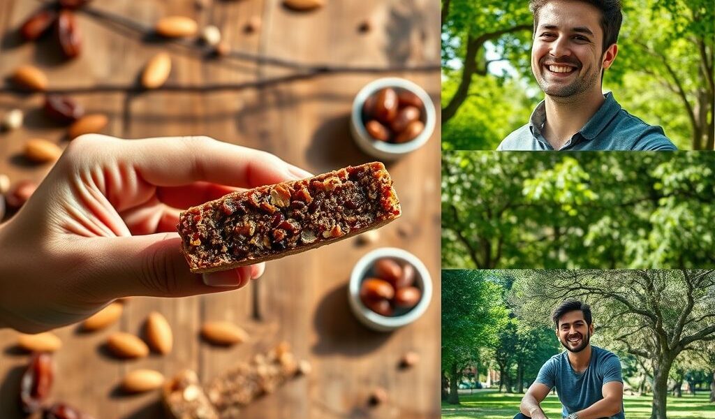 Barrinhas de Tâmara e Amêndoas sem Forno 3 Barras Energéticas Veganas de Tâmaras e Amêndoas: Uma Delícia Saudável