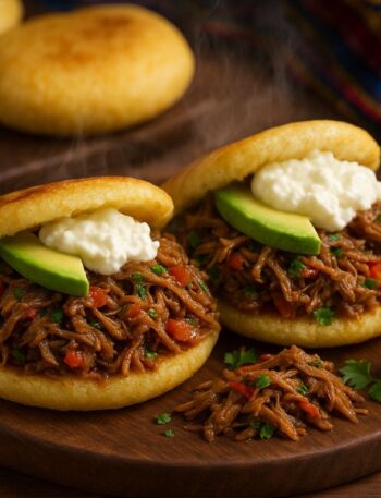 Arepas Recheadas com Carne Mechada