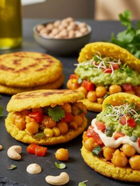 Arepa Vegana com Grão-de-Bico