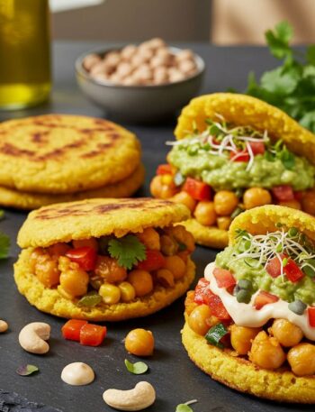 Arepa Vegana com Grão-de-Bico