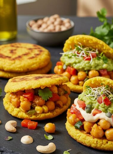 Arepa Vegana com Grão-de-Bico
